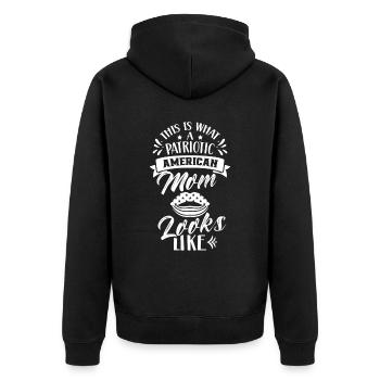Voici à quoi ressemble une mère américaine patriotique aux États-Unis - Veste à capuche bio Premium Unisexe - noir - Dos - Nico (187cm)