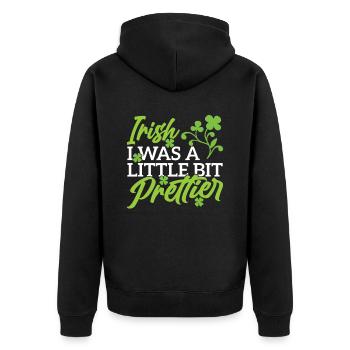 St Patricks Tag Irland Gälisch Irisch Ire - Unisex Premium Bio Zip Hoodie - Schwarz - Hinten - Nico (187cm)