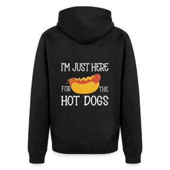 Hotdog Food Lover Hotdogs Essen Hotdog Verkäufer - Unisex Premium Bio Zip Hoodie - Schwarz - Hinten - Nico (187cm)