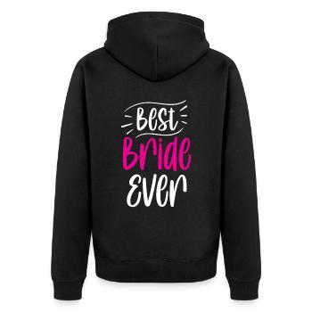 Beste Braut Aller Zeiten Heiraten Bräute Hochzeit - Unisex Premium Bio Zip Hoodie - Schwarz - Hinten - Nico (187cm)