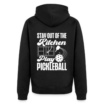 Pickleball Restez en dehors de la cuisine - Veste à capuche bio Premium Unisexe - noir - Dos - Nico (187cm)