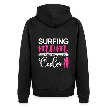 Surf Sport Surfbrett Ozean Sonnenschein Surfer - Unisex Premium Bio Zip Hoodie - Schwarz - Hinten - Nico (187cm)