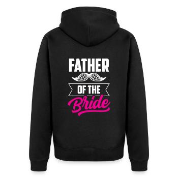 Vater Der Braut Hochzeit Bräute Heiraten Party - Unisex Premium Bio Zip Hoodie - Schwarz - Hinten - Nico (187cm)