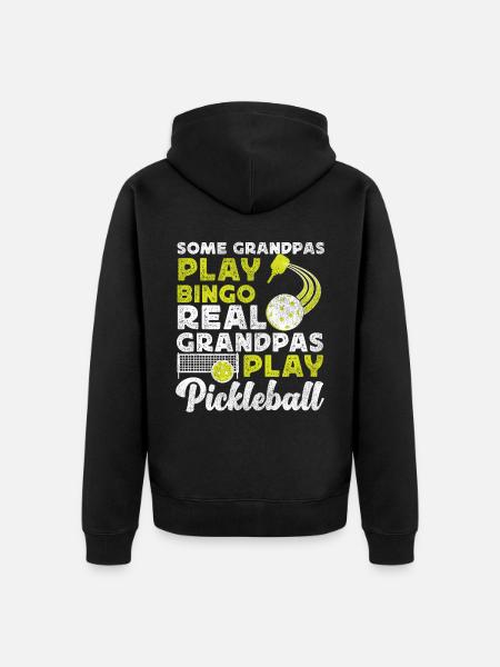 Pickleball Grandpa Some Grandpas - Unisex Premium Organic Zip Hoodie - black