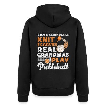 Pickleball Grandma Some Grandmas - Unisex Premium Bio Zip Hoodie - Schwarz - Hinten - Nico (187cm)