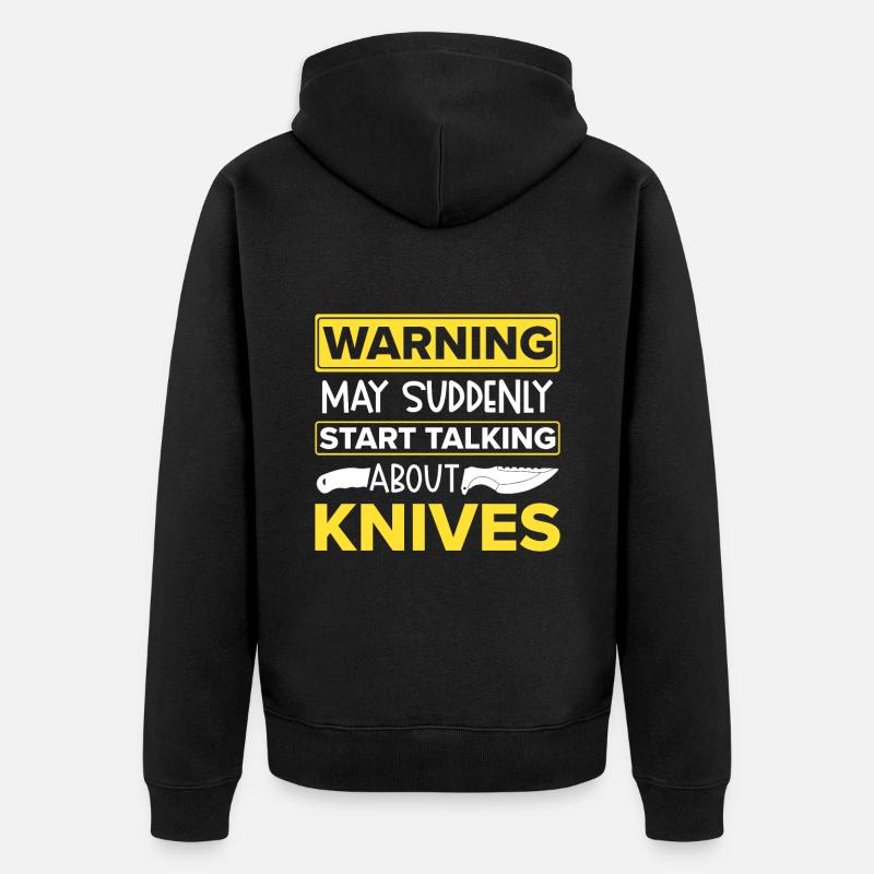 Messerwurfscheibe Geschenk Messerwerfer - Unisex Premium Bio Zip Hoodie - Schwarz