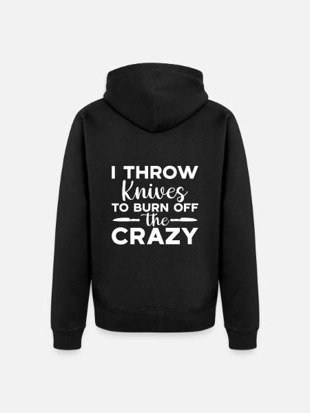 Messerwurfscheibe Geschenk Messerwerfer - Unisex Premium Bio Zip Hoodie - Schwarz
