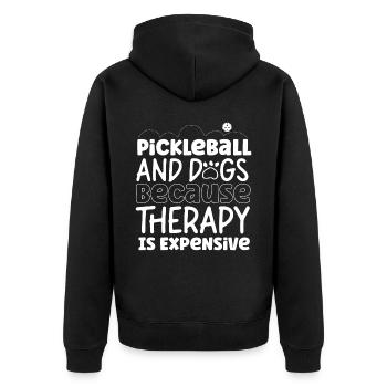 Pickleball Chien Pickleball Et Chiens - Veste à capuche bio Premium Unisexe - noir - Dos - Nico (187cm)