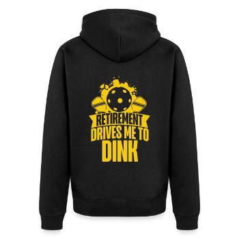 Pickleball Pun Retired Retirement - Unisex Premium Organic Zip Hoodie - black - Back - Nico (187cm)