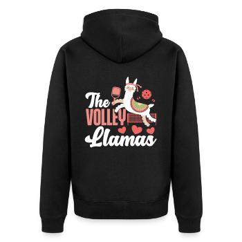 Lama de pickleball Les lamas de volley - Veste à capuche bio Premium Unisexe - noir - Dos - Nico (187cm)