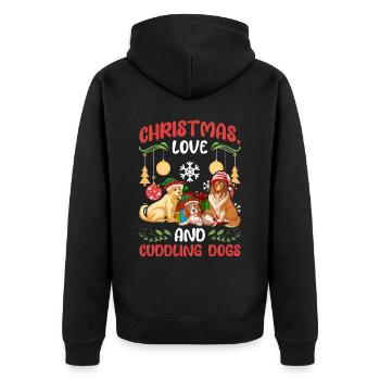 Dog Pug Animal Love Noël, l’amour et les chiens - Veste à capuche bio Premium Unisexe - noir - Dos - Nico (187cm)