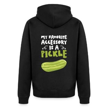 My Favorite Accessory Is A Pickle - Unisex Premium Bio Zip Hoodie - Schwarz - Hinten - Nico (187cm)
