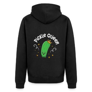 Pickle Queen - Unisex Premium Bio Zip Hoodie - Schwarz - Hinten - Nico (187cm)