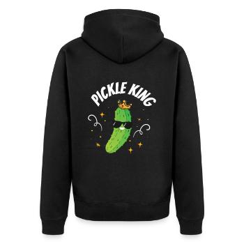 Pickle King - Unisex Premium Bio Zip Hoodie - Schwarz - Hinten - Nico (187cm)