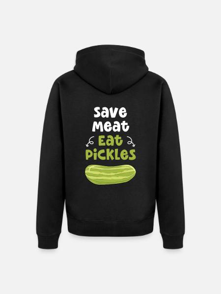 Save Meat Eat Pickles - Unisex Premium Organic Zip Hoodie - black
