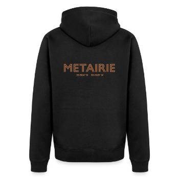 Coordonnées de la ville des États-Unis - Metairie - Veste à capuche bio Premium Unisexe - noir - Dos - Nico (187cm)