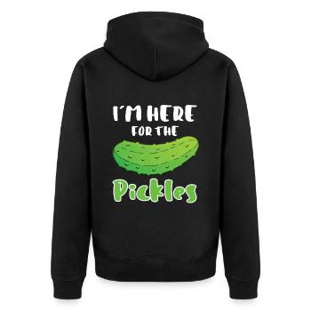 In Here For The Pickles - Unisex Premium Organic Zip Hoodie - black - Back - Nico (187cm)