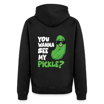 Vous voulez voir mon cornichon - Veste à capuche bio Premium Unisexe - noir - Dos - Nico (187cm)