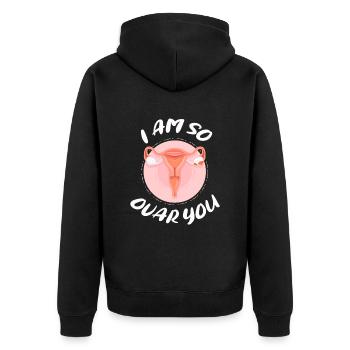 Hysterektomie Hysterektomie - Unisex Premium Bio Zip Hoodie - Schwarz - Hinten - Nico (187cm)