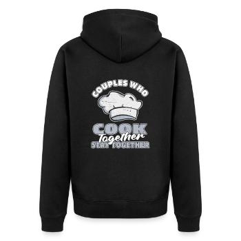 Cook Cooking Couple - Unisex Premium Organic Zip Hoodie - black - Back - Nico (187cm)