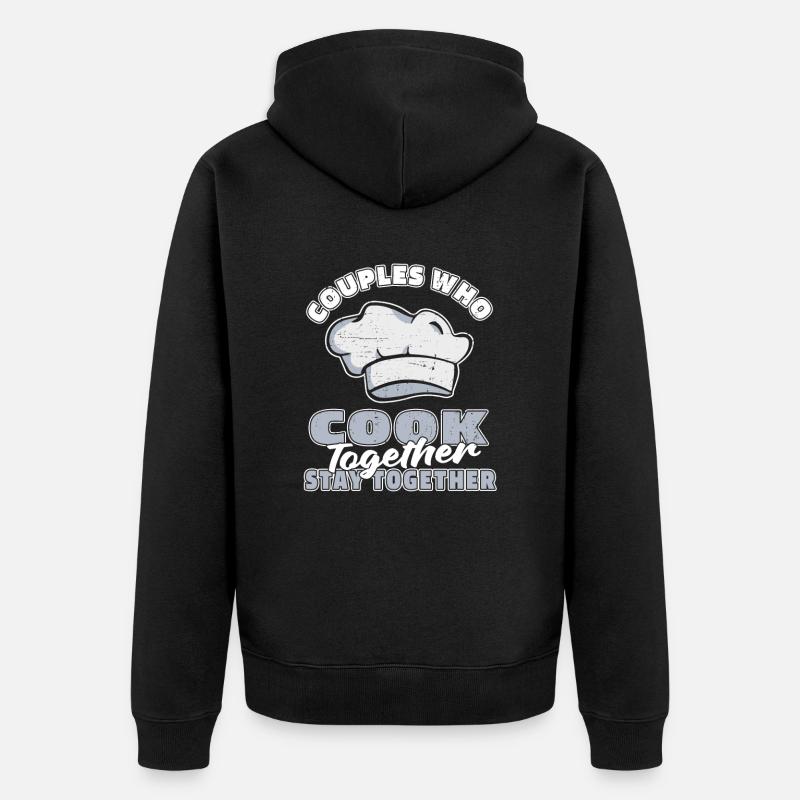 Koch Kochen Paar - Unisex Premium Bio Zip Hoodie - Schwarz