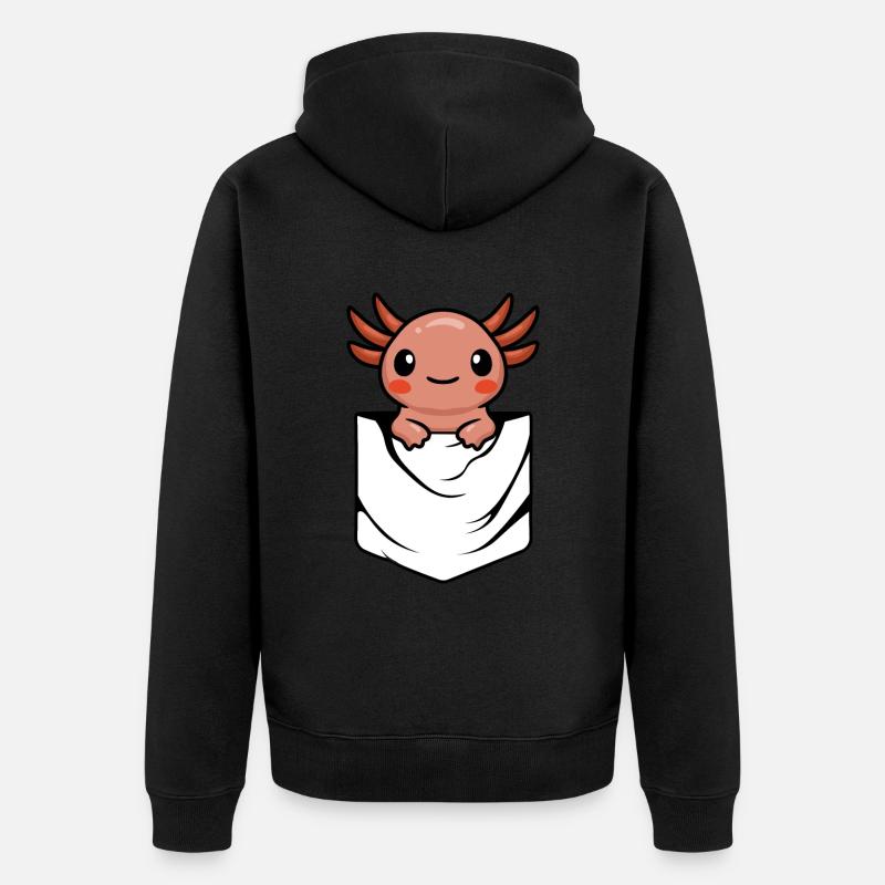 Anime Axlotl - Veste à capuche bio Premium Unisexe - noir