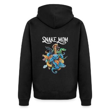 Snake Mom - Unisex Premium Organic Zip Hoodie - black - Back - Nico (187cm)