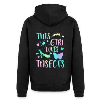 Cette fille aime les insectes - Veste à capuche bio Premium Unisexe - noir - Dos - Nico (187cm)