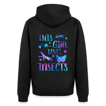 Cette fille aime les insectes - Veste à capuche bio Premium Unisexe - noir - Dos - Nico (187cm)