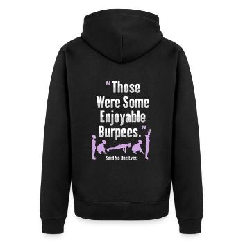 Burpees Girl Design pour femme aérobique - Veste à capuche bio Premium Unisexe - noir - Dos - Nico (187cm)