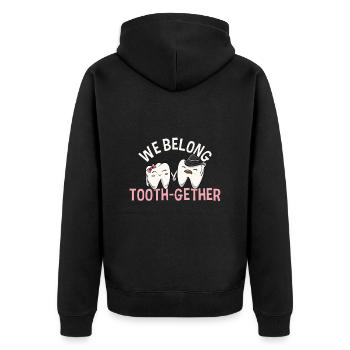 Nous appartenons ensemble pour un couple de prothésistes dentaires - Veste à capuche bio Premium Unisexe - noir - Dos - Nico (187cm)