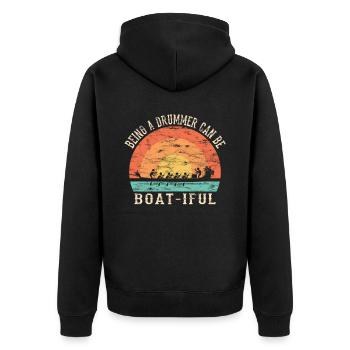 Course de bateaux-dragons chinois - Veste à capuche bio Premium Unisexe - noir - Dos - Nico (187cm)