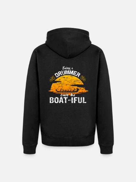 Chinesisches Drachenboot-Bootsrennen - Unisex Premium Bio Zip Hoodie - Schwarz
