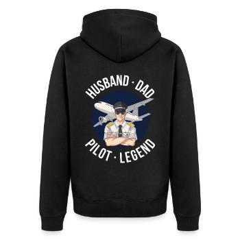 Mari Papa Pilote Légende Pilote Cadeau - Veste à capuche bio Premium Unisexe - noir - Dos - Nico (187cm)