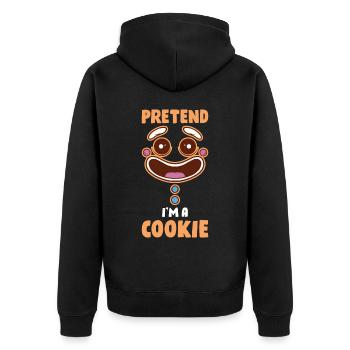Pretend in a Cookie Cookie Gift - Unisex Premium Organic Zip Hoodie - black - Back - Nico (187cm)