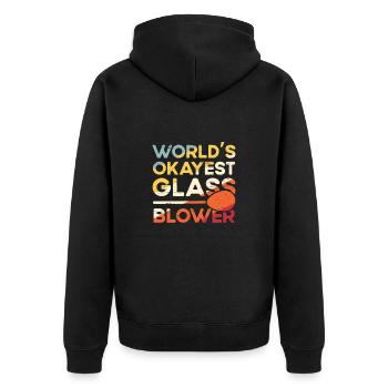 Glassblowing The best glass in the world - Unisex Premium Organic Zip Hoodie - black - Back - Nico (187cm)