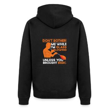 Funny glassblower glassblower - Unisex Premium Organic Zip Hoodie - black - Back - Nico (187cm)