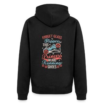 Forget Glass Slippers Runner Running Girl - Unisex Premium Organic Zip Hoodie - black - Back - Nico (187cm)