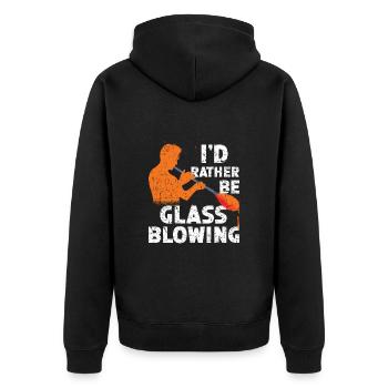 Ich Wäre Lieber Glasbläser Und Glasarbeiter - Unisex Premium Bio Zip Hoodie - Schwarz - Hinten - Nico (187cm)