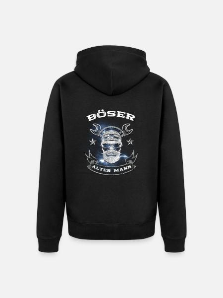 Böser alter Mann - Unisex Premium Bio Zip Hoodie - Schwarz