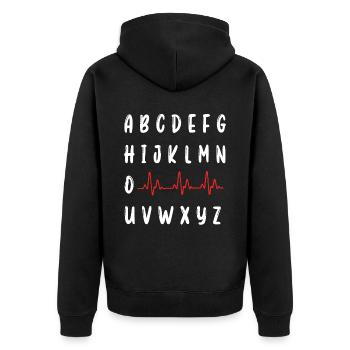 PQRST Infirmière ECG infirmière autorisée infirmière étudiante - Veste à capuche bio Premium Unisexe - noir - Dos - Nico (187cm)