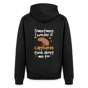 Capybara pense à moi Capybara - Veste à capuche bio Premium Unisexe - noir - Dos - Nico (187cm)