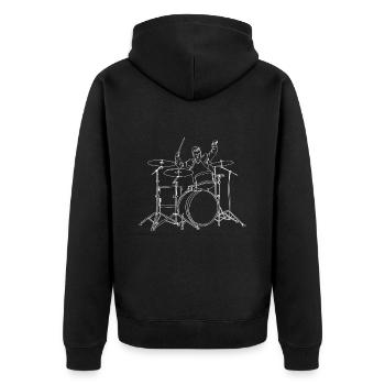 Drums Online Art - Drums Rock Drummer - Unisex Premium Organic Zip Hoodie - black - Back - Nico (187cm)