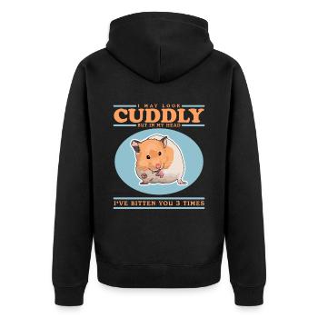 Hamster Nain Hamster Golden Hamster Cadeau - Veste à capuche bio Premium Unisexe - noir - Dos - Nico (187cm)