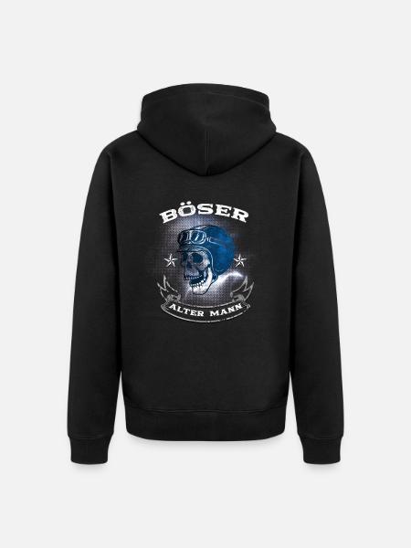 Böser alter Mann - Unisex Premium Bio Zip Hoodie - Schwarz