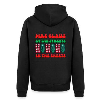 Mme Claus dans les rues Ho Ho Ho Ho Dans les draps, - Veste à capuche bio Premium Unisexe - noir - Dos - Nico (187cm)