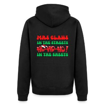 Mme Claus dans les rues Ho Ho Ho Ho Dans les draps, - Veste à capuche bio Premium Unisexe - noir - Dos - Nico (187cm)