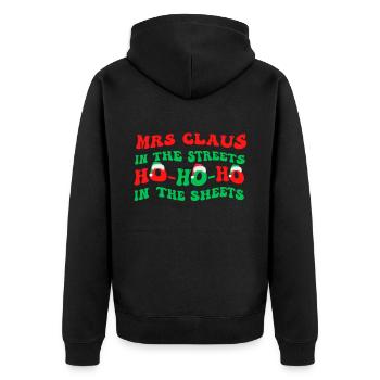 Mme Claus dans les rues Ho Ho Ho Ho Dans les draps, - Veste à capuche bio Premium Unisexe - noir - Dos - Nico (187cm)