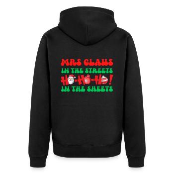 Mme Claus dans les rues Ho Ho Ho Ho Dans les draps, - Veste à capuche bio Premium Unisexe - noir - Dos - Nico (187cm)
