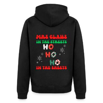 Mme Claus dans les rues Ho Ho Ho Ho Dans les draps, - Veste à capuche bio Premium Unisexe - noir - Dos - Nico (187cm)